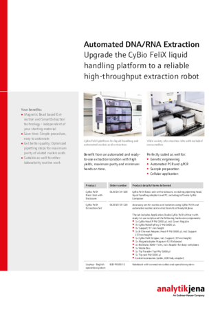 Automated DNA/RNA Extraction with the CyBio FeliX