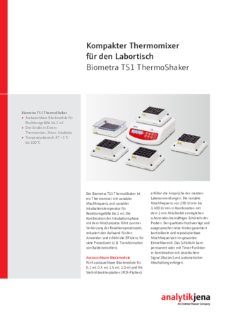 Flyer Biometra TS1 ThermoShaker (German)