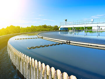 Modern urban wastewater treatment plant.