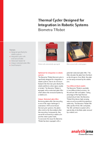 Flyer Biometra TRobot (Englisch)