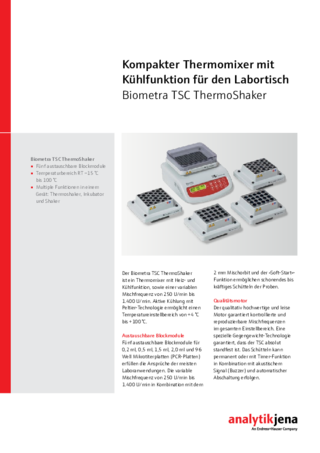 Flyer Biometra TSC ThermoShaker (German)