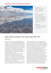 Online Analysis of Lithium in Brine Samples by HR-ICP-OES (DE)