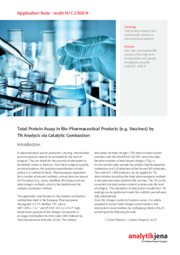 Total Protein Determination in Pharmaceutical Products (Vaccines) by TNb Analysis and Catalytic Combustion (EN)
