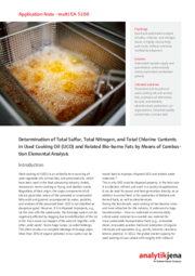 Determination of Total Sulfur, Total Nitrogen, and Total Chlorine Contents in Used Cooking Oil (UCO) and Related Bio-borne Fats by Means of Combustion Elemental Analysis (EN)