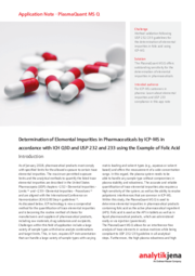 Determination of Elemental Impurities in Pharmaceuticals by ICP-MS in accordance with ICH Q3D and USP 232 and 233 using the Example of Folic Acid (EN)
